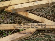 Markers used in re-meandering the Eddleston Water,  Photo Claire Pencak