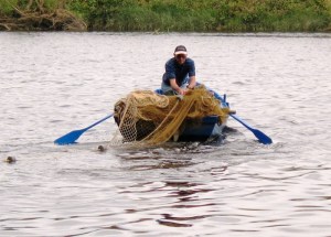 George Purvis laying nets